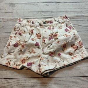 American Eagle White Floral Shorts Women's Size 4 (Fits 26x3)